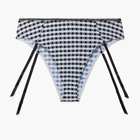 NWT Savage x Fenty Gingham Remix Cheeky w Garter large - Picture 1 of 2
